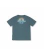 Camiseta de manga corta Volcom Initial Caribbean Heather para niños de 8 a 14 años posterior