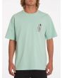 Hombre con camiseta de manga corta Volcom Stokstone verde frontal