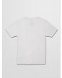 Camiseta orgánica de manga corta Volcom Ufoh BSC blanca para niño posterior