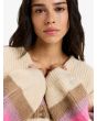 Mujer con Cárdigan de punto Roxy Marble Tiles Stripe Parchment puños
