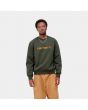 Hombre con Sudadera Carhartt WIP Carhartt Sweat verde con bordado ocre