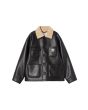 Abrigo Carhartt WIP Shepton OG Michigan Coat negro con forro de borreguito para mujer