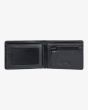 Cartera de cuero sintético con triple hoja Billabong Vacant PU Negra para hombre ventana DNI y monedero