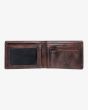 Cartera de cuero sintético con triple hoja Billabong Vacant PU Chocolate para hombre ventana DNI y monedero