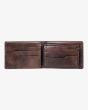 Cartera de cuero sintético con triple hoja Billabong Vacant PU Chocolate para hombre ranuras tarjetas