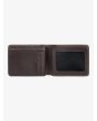 Cartera de cuero Quiksilver Mack Chocolate visor