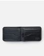 Cartera fina de cuero Rip Curl Corpo RFID Slim Negra para hombre abierta