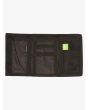 Cartera de velcro Quiksilver The Everydaily negra y gris para hombre abierta