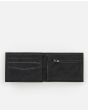 Cartera de cuero sintético Rip Curl Archie RFID PU Slim negra para hombre abierta