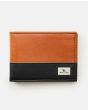 Cartera de cuero sintético Rip Curl Corpawatu Icon PU Slim marrón y negra para hombre