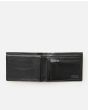 Cartera de cuero Rip Curl Surf Revival RFID All Day Negra para hombre abierta