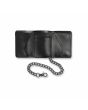 Cartera de cuero con cadena Volcom V Entertainment Leather Wallet Negra para hombre abierta