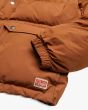 Chaqueta acolchada con capucha Deus Ex Machina Summit Puffa Tan para hombre puño elástico