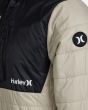Chaqueta acolchada plegable con capucha Hurley Carrick Khaki para hombre logos