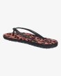 Chanclas Billabong Dama color coral con animal print de leopardo para mujer posterior