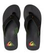 Chanclas Quiksilver Molokai Abyss negras y verdes para hombre superior