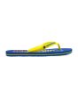 Chanclas Quiksilver Molokai Wordmark azules y amarillas para hombre lateral 