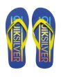 Chanclas Quiksilver Molokai Wordmark azules y amarillas para hombre superior