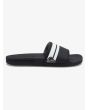 Sandalias Slider Quiksilver Rivi Slide negras y blancas para hombre derecha