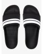 Sandalias Slider Quiksilver Rivi Slide negras y blancas para hombre superior