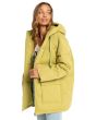 Mujer con Chaqueta acolchada técnica Billabong Mad For You verde pistacho lateral