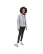 Niña con chaqueta acolchada Vans Foundry MTE Print blanca y negra abierta