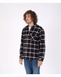 Hombre con chaqueta Franela Hurley Santa Cruz Sherpa Lined Shacket negra izquierda