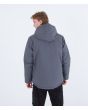 Hombre con chaqueta acolchada Hurley Idyllwild 3M Parka gris posterior