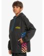 Niño con Chaqueta impermeable con capucha Quiksilver Radical Times Boy Negra lateral