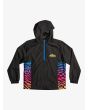 Chaqueta impermeable con capucha Quiksilver Radical Times Boy Negra para niños de 8 a 16 años