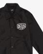 Chaqueta Deus Ex Machina Venice Coach negra para hombre logo 