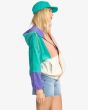 Mujer con Chaqueta de pana con capucha Billabong Set The Tone color Aqua Haze lateral
