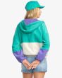 Mujer con Chaqueta de pana con capucha Billabong Set The Tone color Aqua Haze posterior
