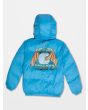 Chaqueta acolchada reversible Volcom Iconic Stoned para niño reverso azul posterior