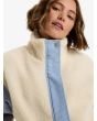Mujer con Chaqueta de sherpa con bloques de pana Roxy Wrap It Up Cord Tapioca cuello alto