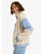 Mujer con Chaqueta de sherpa con bloques de pana Roxy Wrap It Up Cord Tapioca lateral