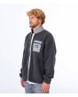 Hombre con chaqueta sherpa Hurley Boulder Burrito Zip gris oscuro lateral