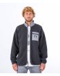 Hombre con chaqueta sherpa Hurley Boulder Burrito Zip gris oscuro