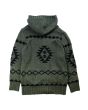 Chaqueta de punto con capucha Vissla Bocas Caridgan Eco Sweater verde para hombre posterior