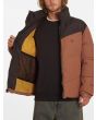 Chaqueta acolchada Volcom Goldsmooth Mocha para hombre bolsillo de malla