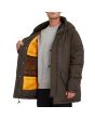 Hombre con chaqueta de invierno Volcom Interzone Jacket marrón interior