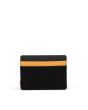 Cartera Tarjetero Herschel Supply Company Charlie color negro franja amarilla Posterior