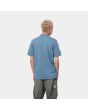 Hombre con polo de manga corta Carhartt WIP Chase Pique azul posterior