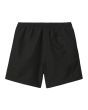 Bañador elástico Carhartt WIP Chase Swim Trunks Negro con logo dorado para hombre posterior