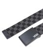 Cinturón de tela Vans Deppster II checkboard negro y gris para hombre hebilla