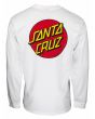 Camiseta de manga larga Santa Cruz Classic Dot Chest Blanca para hombre posterior