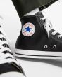 Hombre con Zapatillas de piel Converse Chuck Taylor All Star High Top negras unisex detalle parche