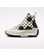 Zapatillas Converse con plataforma Run Star Hike Polka Dots blancas y negras para mujer izquierda