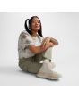 Mujer con Zapatillas Converse de plataforma Run Star Legacy CX Swirl Jacquard beige y aguamarina lateral