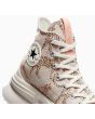 Zapatillas Converse de plataforma Run Star Legacy CX Animal Abstract blanco y coral con leopardos estampados para mujer cordones